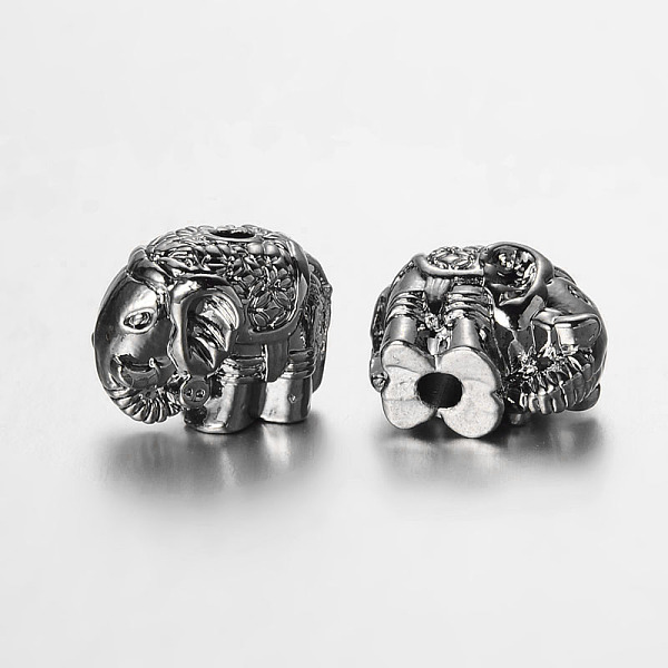 

PandaHall Elephant Alloy Beads, Gunmetal, 9.5x11.5x7.5mm, Hole: 2mm Alloy Elephant