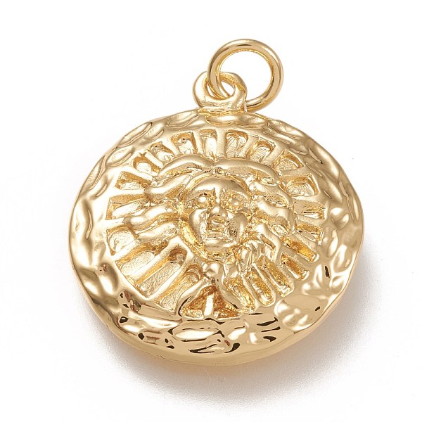 

PandaHall Brass Pendants, with Jump Rings, Flat Round with Woman, Real 18K Gold Plated, 25.5x22.5x4.5mm, Jump Ring: 6x1mm, 4mm Inner...