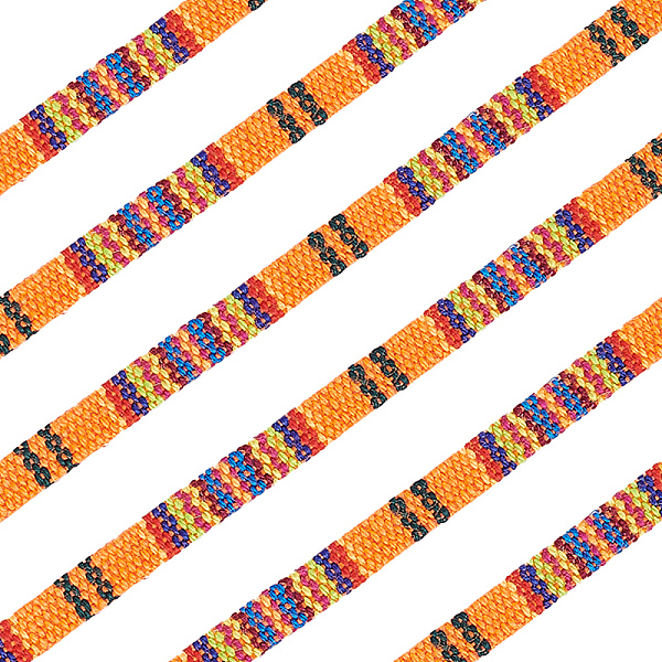

PandaHall CRASPIRE 10 Yard/Roll Ethnic Cloth Cords Boho 5mm Flat Braided Rope Polyester String Thread Fabric for DIY Handmade Gift Wrapping...