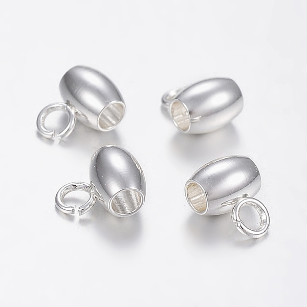

PandaHall 304 Stainless Steel Tube Bails, Loop Bails, Barrel Bail Beads, Silver Color Plated, 7x5x4mm, Hole: 2mm, Inner Diameter: 2mm. 304...