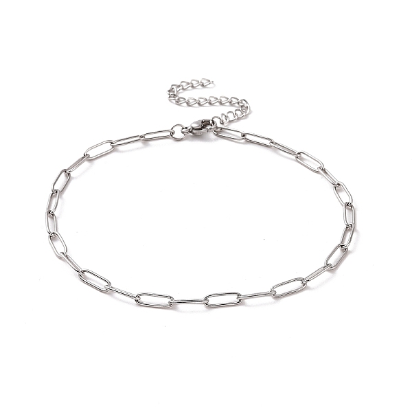 

PandaHall 304 Stainless Steel Paperclip Chain Bracelet for Men Women, Stainless Steel Color, 9-1/8 inch(23.2cm), Link: 10x3.5x0.8mm 304...