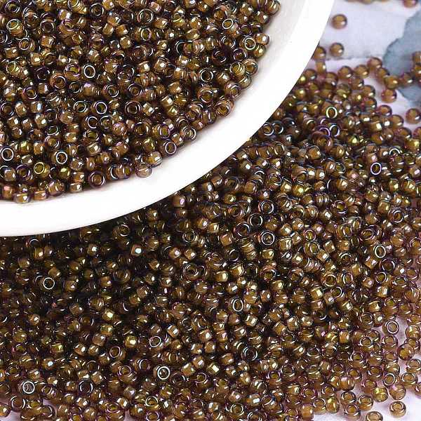 

PandaHall MIYUKI Round Rocailles Beads, Japanese Seed Beads, 15/0, (RR3542), 1.5mm, Hole: 0.7mm, about 250000pcs/pound Glass Brown