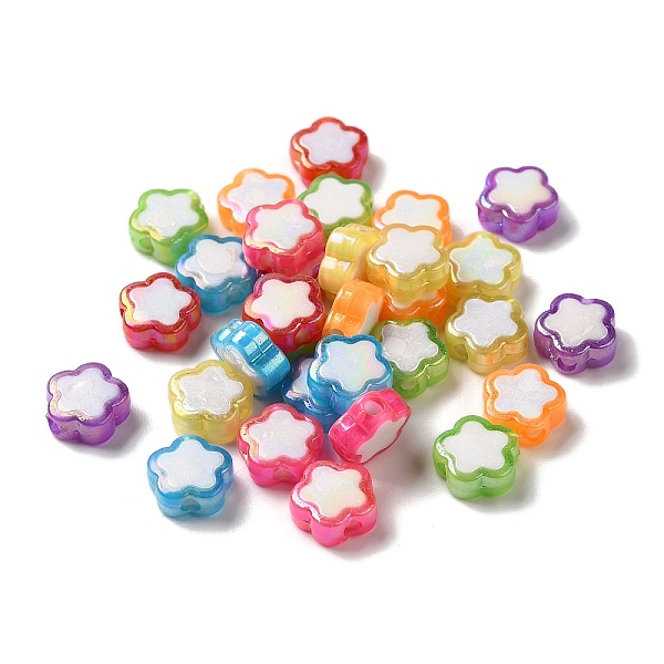 

PandaHall Plating Acrylic Bead, AB Color Plated, Star, Mixed Color, 10x10x4mm, Hole: 2mm, 1785pcs/500g Acrylic Star Multicolor