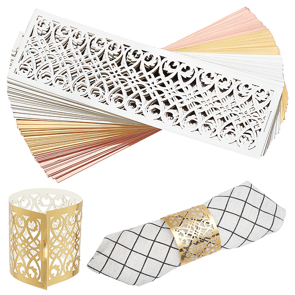 90Pcs 3 Colors Paper Napkin Rings