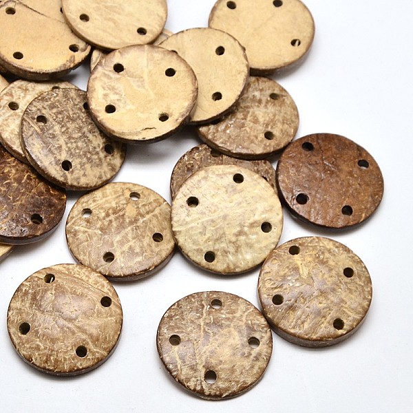 Dyed Flat Round 4-Hole Coconut Buttons