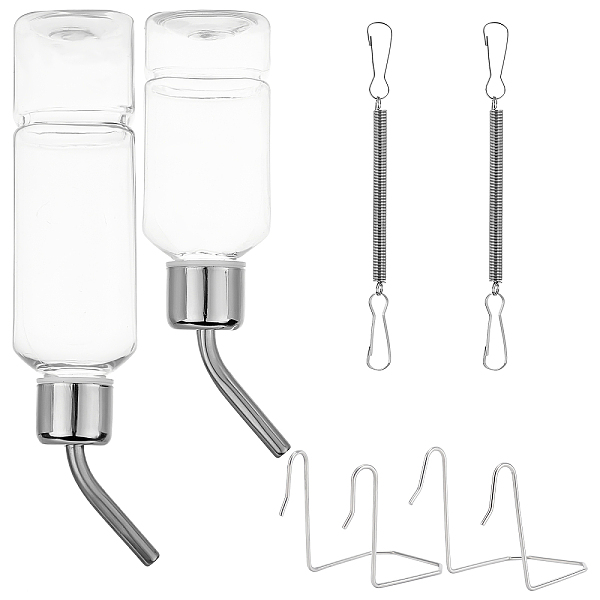 

PandaHall AHADERMAKER 2 Sets 2 Style Pet Supplies, Plastic & Stainless Steel Automatic Feeding Watering Machine, Clear, 210~239x50.5x50mm, 1...