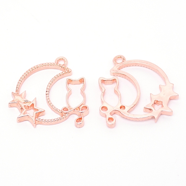 

PandaHall Alloy Open Back Bezel Pendants, for DIY UV Resin, Epoxy Resin, Pressed Flower Jewelry, Moon with Cat & Star, Cadmium Free & Lead...