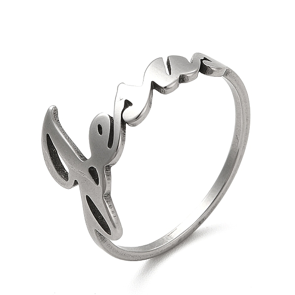 

PandaHall 201 Stainless Steel Finger Rings, Word Jesus Ring for Women, Stainless Steel Color, 1.3~10.8mm, Inner Diameter: 17.8mm 201...