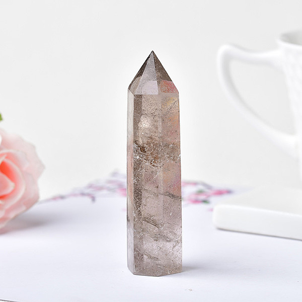 

PandaHall Point Tower Natural Smoky Quartz Home Display Decoration, Healing Stone Wands, for Reiki Chakra Meditation Therapy Decos, Hexagon...