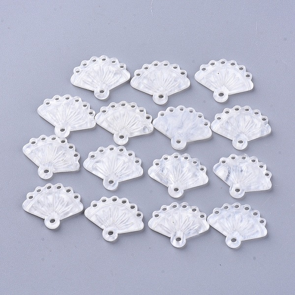 

PandaHall Cellulose Acetate(Resin) Chandelier Component Links, Fan, Creamy White, 14.5~15.5x20x2.5mm, Hole: 1.8~2mm Cellulose Acetate Fan