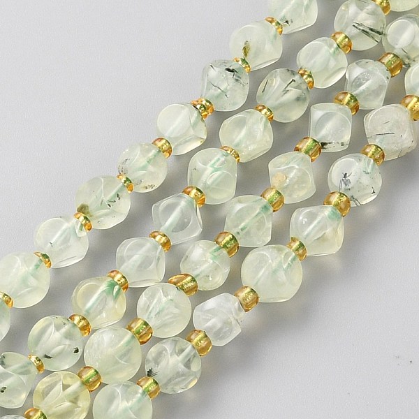 

PandaHall Natural Prehnite Beads Strands, with Seed Beads, Six Sided Celestial Dice, Faceted, 6~6.5x6~6.5mm, Hole: 1mm, about 50pcs/strand...
