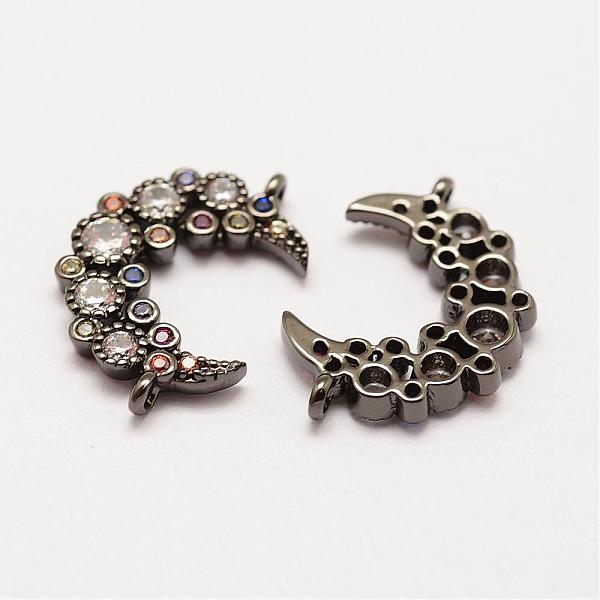 

PandaHall Brass Micro Pave Grade AAA Cubic Zirconia Links, Long-Lasting Plated, Moon, Cadmium Free & Nickel Free & Lead Free, Gunmetal...