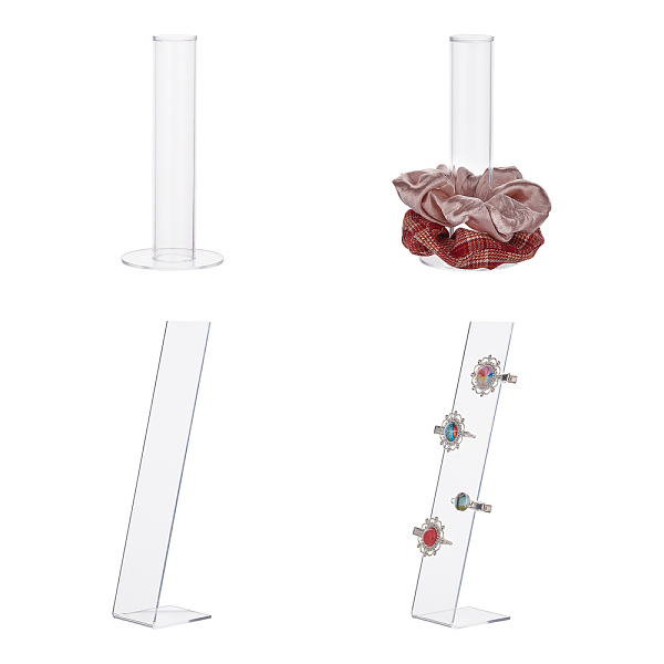 

PandaHall Acrylic Hair Pin Displays Stand, Rectangle & Column, Clear, 2-3/4x6-1/8 inch(7x15.5cm), 2x1-5/8x8 inch(5.1x4x20.4cm), 4pcs/set...