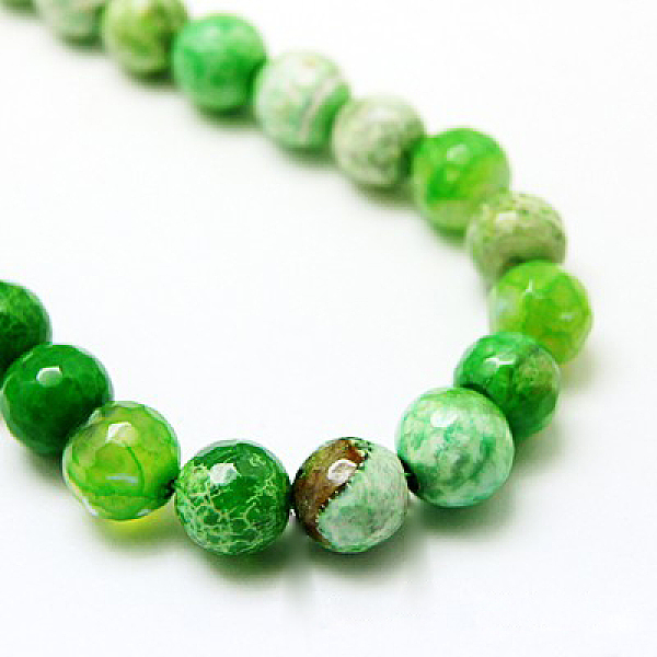 

PandaHall Natural Fire Crackle Agate Beads Strands, Dyed, Faceted, Round, Mixed Color, 4mm, Hole: 1mm Fire Crackle Agate Round Multicolor