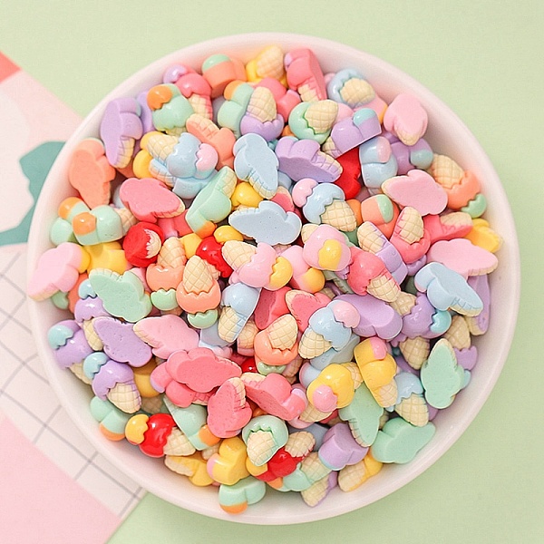 

PandaHall Opaque Resin Decoden Cabochons, Cartoon Cabochons, for Jewelry Making, Ice Cream, 15x9x6mm Resin Ice Cream Multicolor