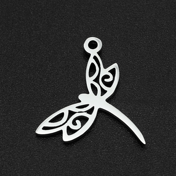 

PandaHall 201 Stainless Steel Pendants, Laser Cut, Dragonfly, Stainless Steel Color, 15x17.5x1mm, Hole: 1.4mm 201 Stainless Steel Dragonfly