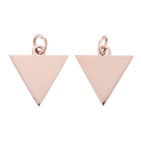 

PandaHall 201 Stainless Steel Pendants, Manual Polishing, Inverted Triangle, Rose Gold, 16x15x1mm, Hole: 3.5mm 201 Stainless Steel Triangle