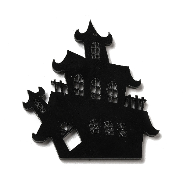 

PandaHall Halloween Opaque Acrylic Pendants, Castle, 51x49x2mm, Hole: 1mm Acrylic Castle Black