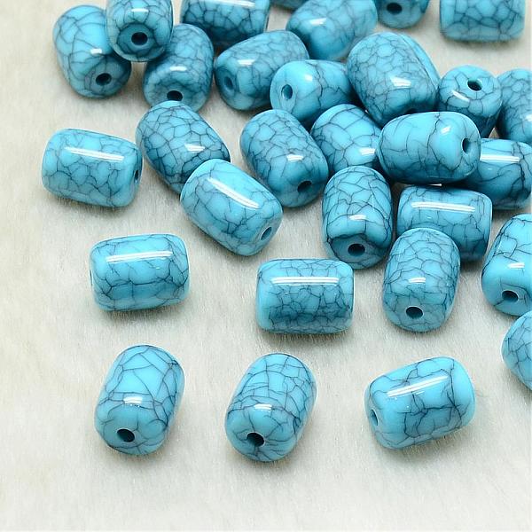 

PandaHall Resin Beads, Barrel, Dark Turquoise, 15x13.5~14mm, Hole: 3mm Resin Barrel Cyan