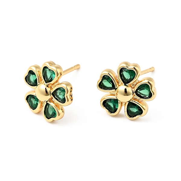 

PandaHall Rack Plating Brass Cubic Zirconia Stud Earrings for Women, Cadmium Free & Lead Free, Heart Flower, Real 18K Gold Plated, Mixed..., Multicolor