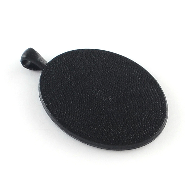 

PandaHall Electrophoresis Alloy Oval Big Pendant Cabochon Settings, Cadmium Free & Nickel Free & Lead Free, Black, Tray: 40x30mm, 50x32x3mm...