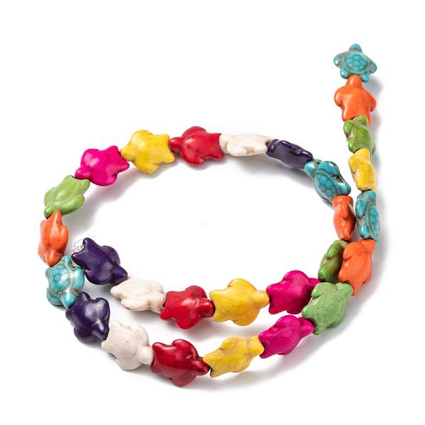 

PandaHall Dyed Synthetic Turquoise Beads Strands, Sea Turtle, Mixed Color, 15x12x6mm, Hole: 1mm, about 28pcs/strand, 15.4 inch Synthetic..., Multicolor