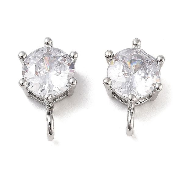 Pendenti in ottone con micro pavé di zirconi cubici trasparenti