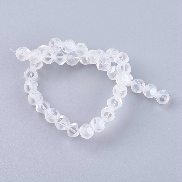 PandaHall Electroplate Glass Beads Strands, Frosted, Faceted, Round, White, 10mm, Hole: 1mm; about 35pcs/strand, 13.1 PandaHall Electroplate Glass Beads Strands, Frosted, Faceted, Round, White, 10mm, Hole: 1mm; about 35pcs/strand, 13.1