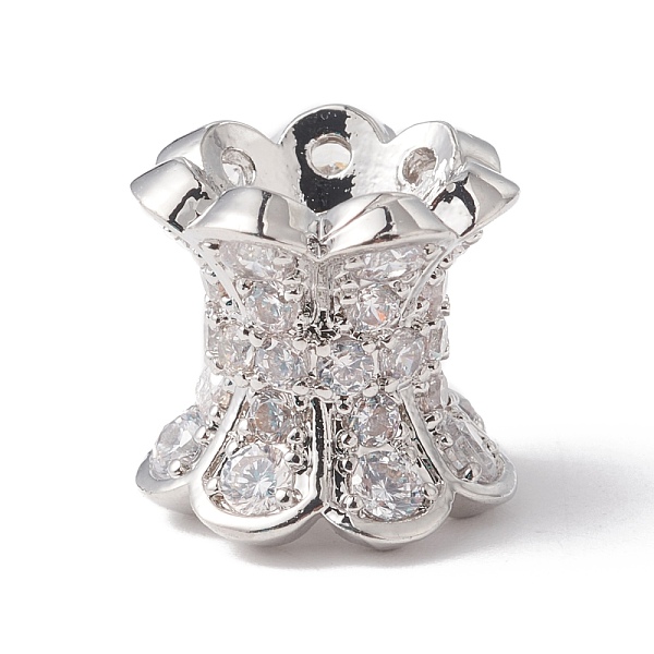 

PandaHall Eco-Friendly Rack Plating Brass Micro Pave Cubic Zirconia Double Sided Bead Caps, Long-Lasting Plated, Lead Free & Cadmium Free..., Clear