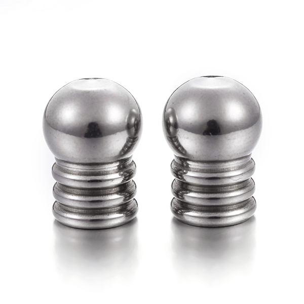 

PandaHall 304 Stainless Steel Cord End Caps, Stainless Steel Color, 13x9mm, Hole: 6mm 304 Stainless Steel