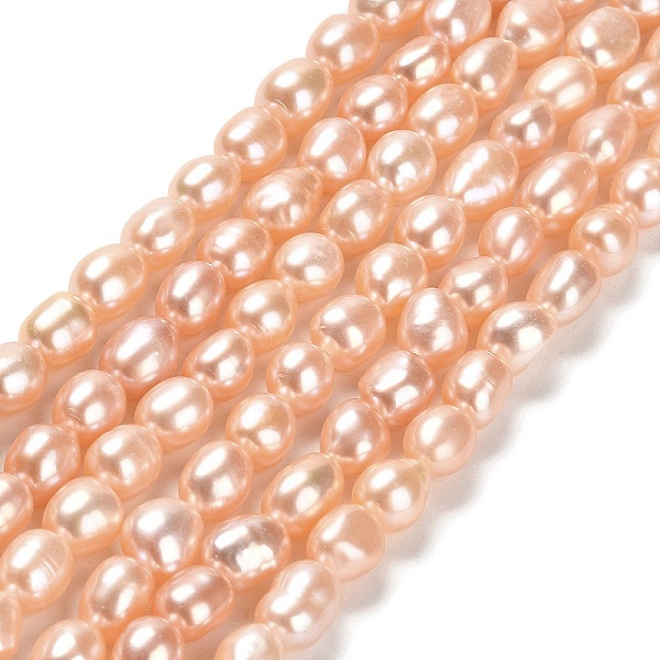 

PandaHall Natural Cultured Freshwater Pearl Beads Strands, Two Sides Polished, Grade 6A, Light Salmon, 6.5~8.5x5.5~6.5mm, Hole: 0.5mm, about...