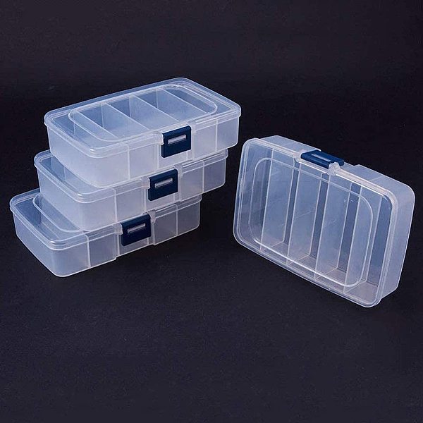 1 Set Plastic Bead Containers Clear Plastic Boxes Rectangle Bead Containers For Jewelry Storage 14x9x3.5cm