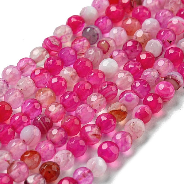 

PandaHall Natural Agate Beads Strands, Dyed & Heated, Round, Faceted, Misty Rose, 4mm, Hole: 0.5mm, about 92pcs/strand, 14.57 inch(37cm)...