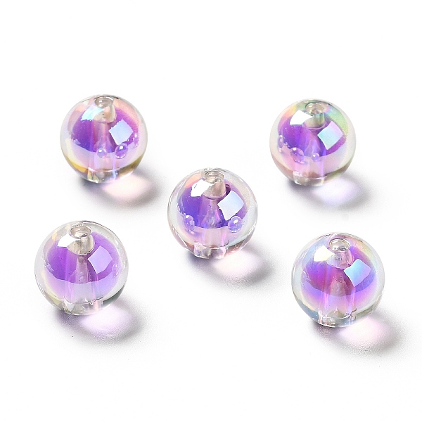 

PandaHall Two Tone UV Plating Rainbow Iridescent Acrylic Beads, Round, Medium Purple, 15~15.5x15.5~16mm, Hole: 3~3.1mm Acrylic Round Purple