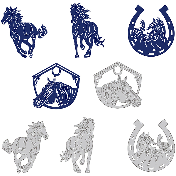 

PandaHall BENECREAT 4Pcs Realistic Horse Pattern Die Cuts, Animal Carbon Steel Cutting Dies Stencils for DIY Scrapbooking, Photo Album...