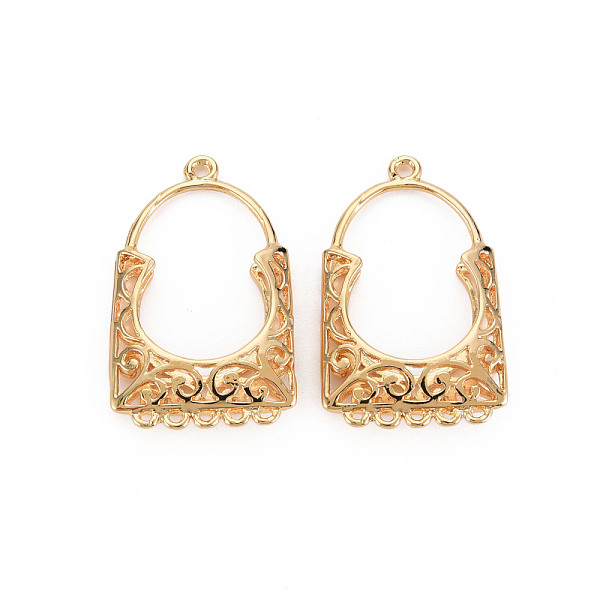 

PandaHall Brass Chandelier Component Links, Nickel Free, Bag Shape, Real 18K Gold Plated, 29x18x4mm, Hole: 1.4mm Brass Bag