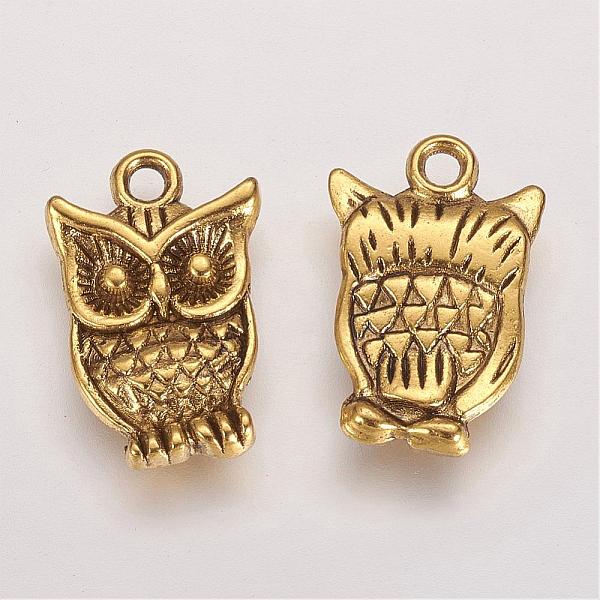 

PandaHall Zinc Tibetan Style Alloy Pendants, Halloween, Cadmium Free & Lead Free, Owl, Antique Golden Color, 16x10x3mm, Hole: 1.5mm Alloy...