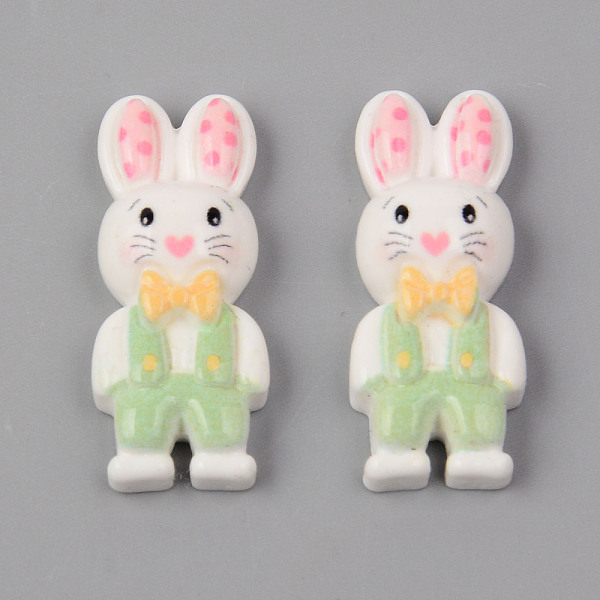 

PandaHall Opaque Resin Cabochons, Rabbit Shape, Pale Green, 27x11x6mm Resin Rabbit