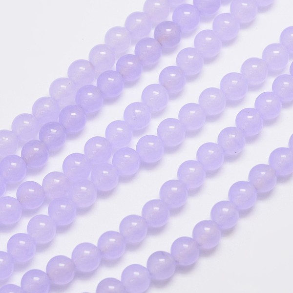 

PandaHall Natural & Dyed Malaysia Jade Bead Strands, Round, Lilac, 6mm, Hole: 0.8mm, about 64pcs/strand, 15 inch Malaysia Jade Round Purple