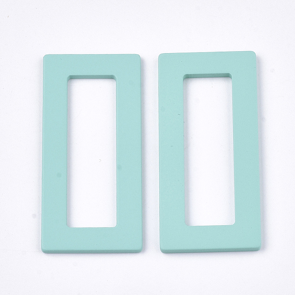 

PandaHall Spray Painted Acrylic Linking Ring, Rubberized Style, Rectangle, Pale Turquoise, 51x23.5x2.5mm Acrylic Rectangle