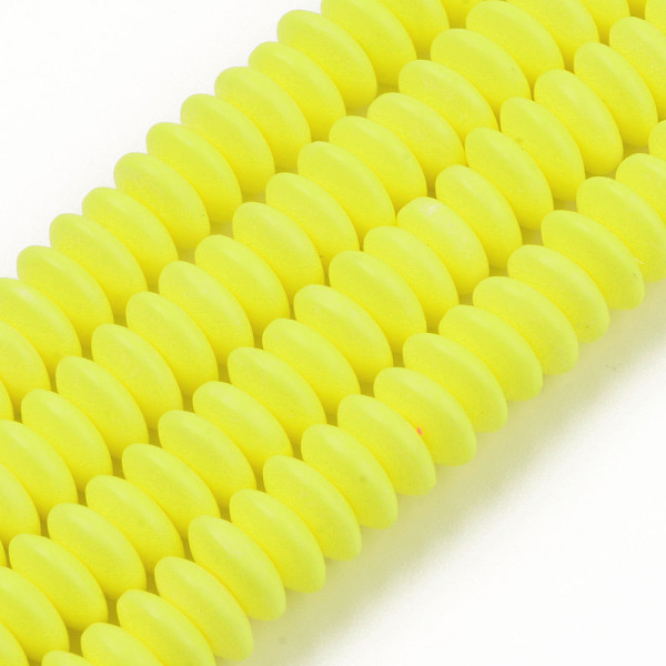 

PandaHall Handmade Polymer Clay Beads Strands, Flat Round, Yellow, 8.5~9x3.5mm, Hole: 1.6mm, about 112pcs/strand, 15.75 inch~16.14 inch...