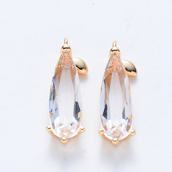 

PandaHall Brass Cubic Zirconia Pendants, Nickel Free, Teardrop, Real 18K Gold Plated, Clear, 18x5.5x4mm, Hole: 1mm Brass+Cubic Zirconia...