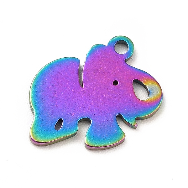 

PandaHall Ion Plating(IP) 201 Stainless Steel Pendants, Elephant Charms, Rainbow Color, 10.5x12x1mm, Hole: 1.2mm 201 Stainless Steel...