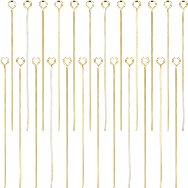 

PandaHall Beebeecraft 1 Box 100Pcs 45mm Jewelry Pins 18K Gold Plated Open Eye Head Pins Findings for Jewellery Making Earring Necklace...