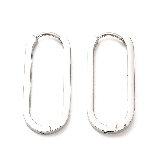 

PandaHall 202 Stainless Steel Hoop Earrings, with 304 Stainless Steel Pins, Oval, 27x3x12mm 202 Stainless Steel Oval
