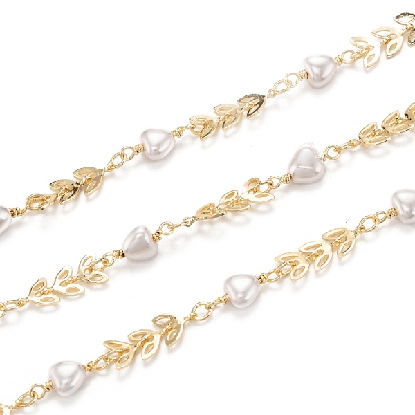 

PandaHall 3.28 Feet Brass Cobs Chains, with White Heart CCB Plastic Beads, Unwelded, Long-Lasting Plated, Arrows, Golden, Arrows: 7x6x1.5mm...