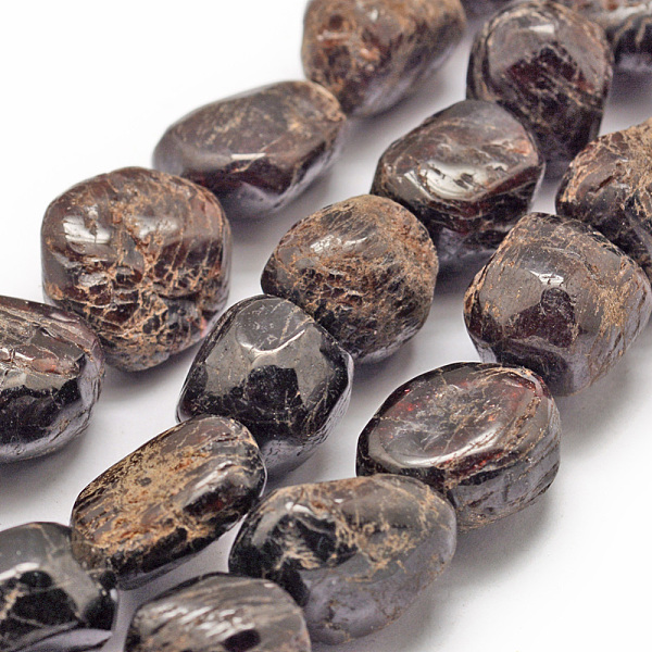 

PandaHall Natural Garnet Beads Strands, Tumbled Stone, Nuggets, 18~25x18~25x15~23mm, Hole: 2mm, about 17~22pcs/strand, 15.7 inch(40cm)...