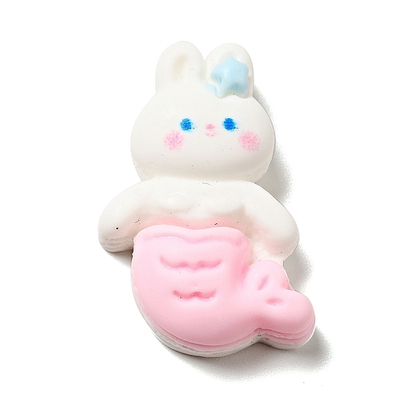 

PandaHall Ocean Theme Opaque Resin Cabochons, Lovely Cartoon Mermaid, Colorful, Rabbit, 25.5x18x7mm Resin Rabbit