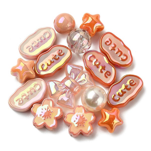

PandaHall Acrylic Beads, Mixed Shapes, Orange, 8~51x8~51x6~27.5mm, Hole: 1.8~3.8mm Acrylic Mixed Shapes Orange