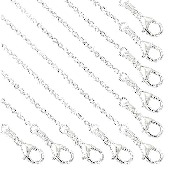 

PandaHall Brass Cable Chain Necklaces, for Beadable Necklace Making, Silver, 17.72 inch(45cm) Brass